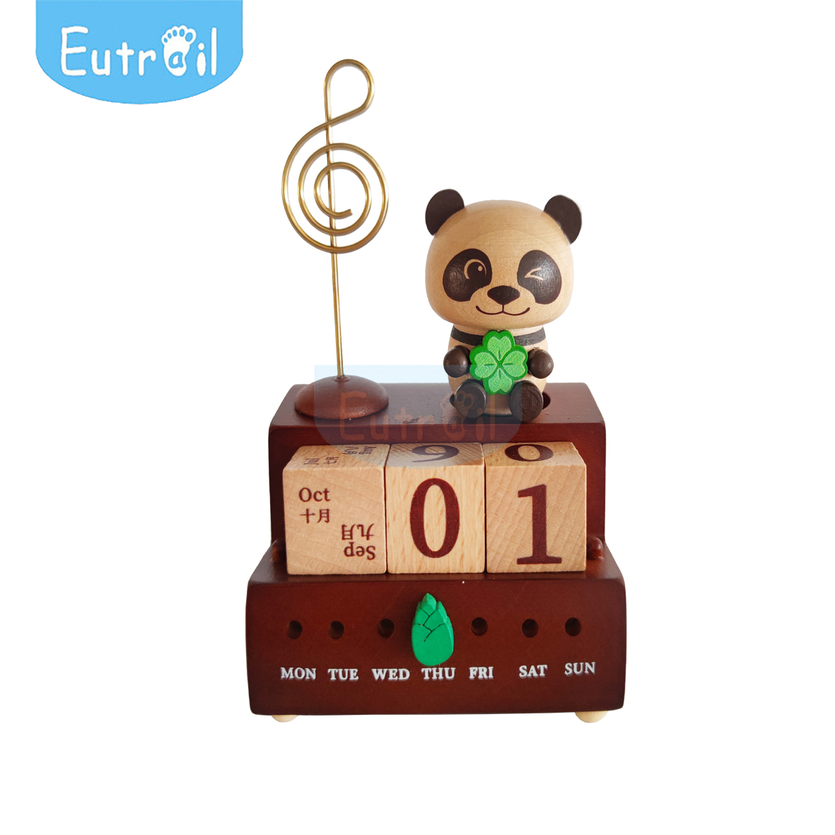 Panda calendar music box