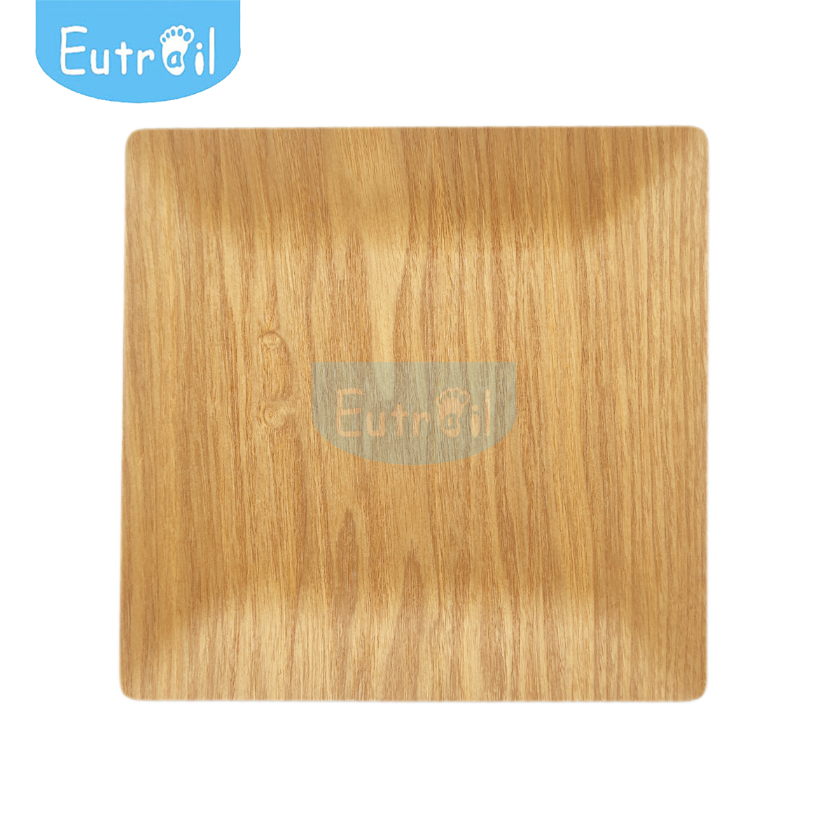 Square wooden plate